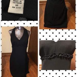 Amanda Smith Lined Black Halter Dress Size 12